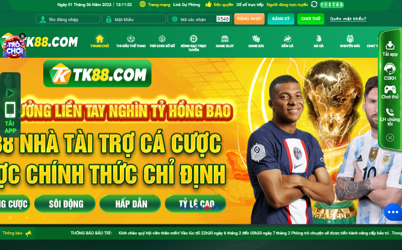 TK88 - Trải nghiệm hấp dẫn thế giới cờ bạc trực tuyến